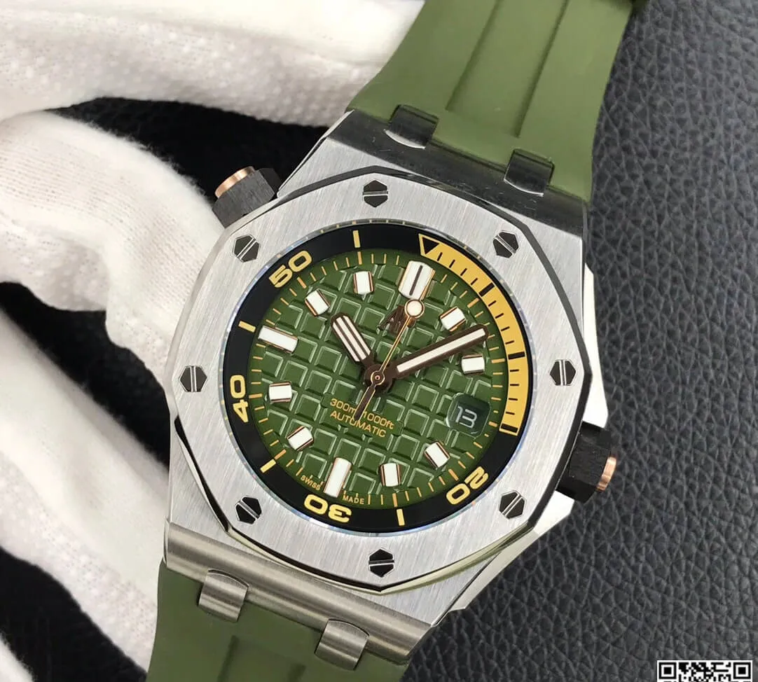 Audemars Piguet Royal Oak Offshore 15720ST.OO.A052CA.01 BF Factory 1:1 Best Edition Replica Watch Green Strap